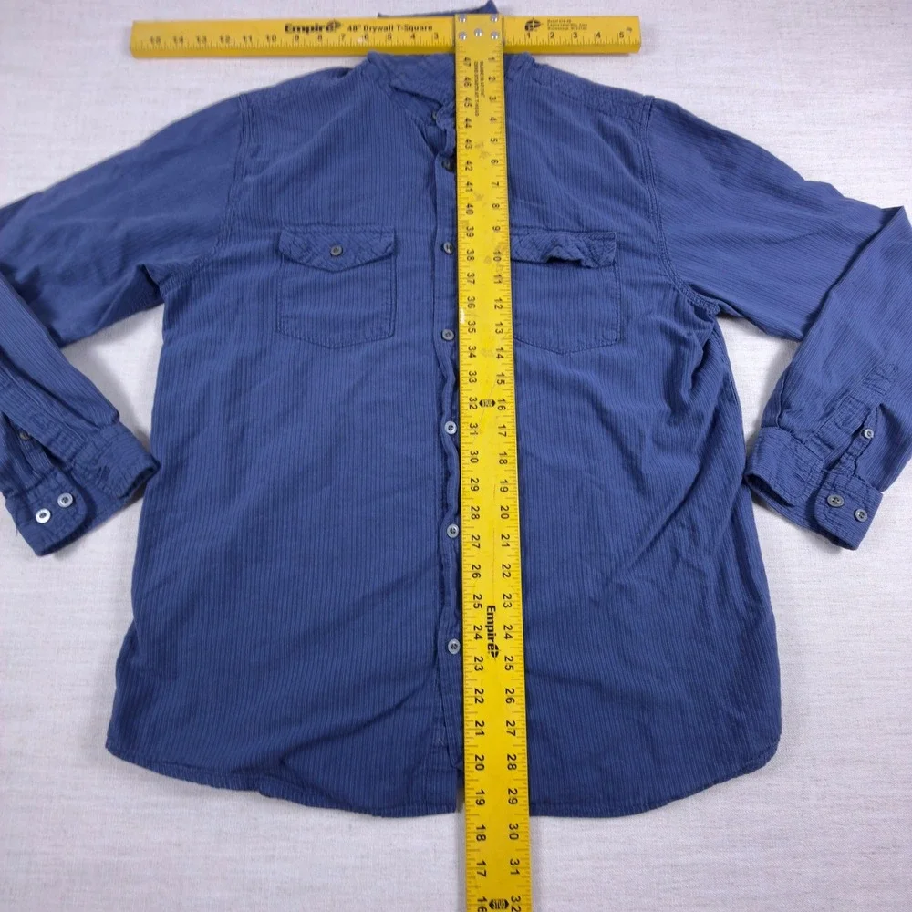 The North Face A5 Series Mens Large Blue Pinstripe Long Sleeve Button Down Shirt